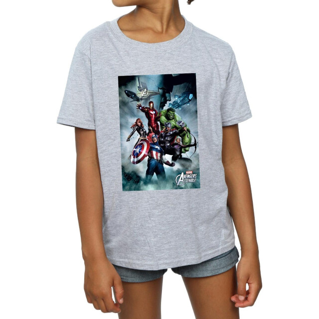 Li-cense Marvel meisjes avengers assemble team montage katoenen t-shirt UTBI2927_sportsgrey large