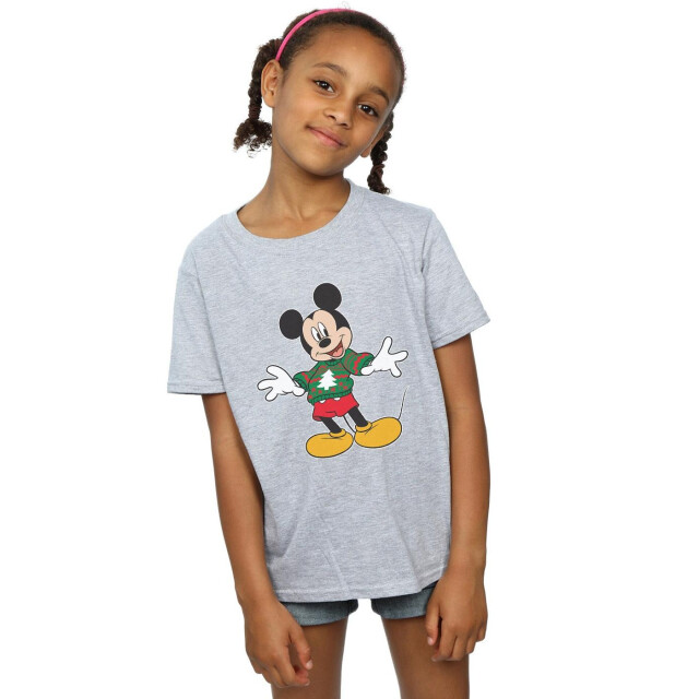 Li-cense Disney meisjes mickey mouse kersttrui stroke katoenen t-shirt UTBI28646_sportsgrey large