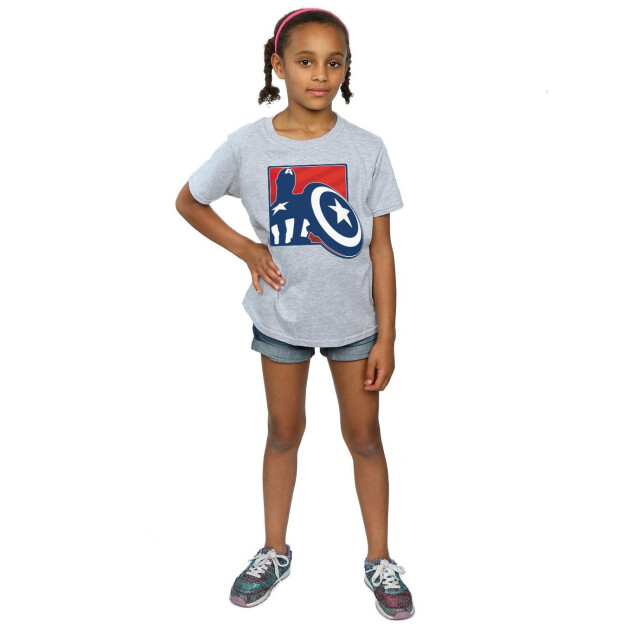 Li-cense Marvel meisjes avengers captain america outline katoenen t-shirt UTBI2793_sportsgrey large