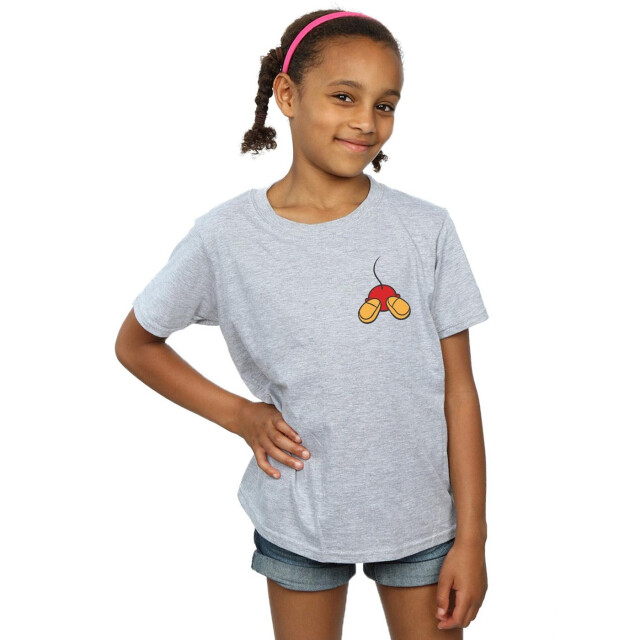 Li-cense Disney katoenen t-shirt met mickey mouse-achterkantborstprint voor meisjes UTBI29015_sportsgrey large