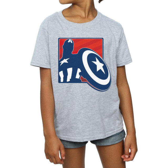 Li-cense Marvel meisjes avengers captain america outline katoenen t-shirt UTBI2793_sportsgrey large