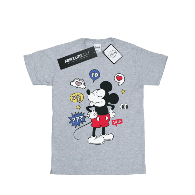 Li-cense Disney meisjes mickey mouse tong out katoenen t-shirt UTBI28897_sportsgrey large