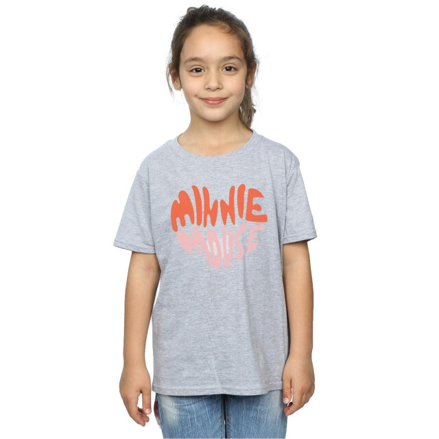 Li-cense Disney meisjes minnie mouse hartvormig katoenen t-shirt UTBI28974_sportsgrey large