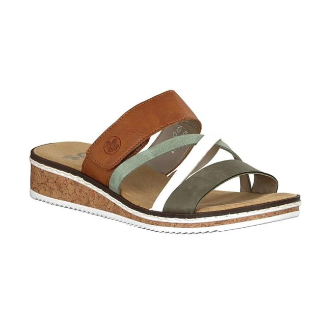 Rieker Sandaal v3652-91 olive/offwhite/mint/cayenne V3652-91 large
