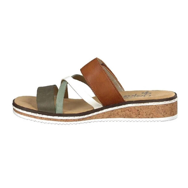Rieker Sandaal v3652-91 olive/offwhite/mint/cayenne V3652-91 large