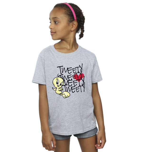 Li-cense Looney tunes meisjes tweety liefde hart katoenen t-shirt UTBI25325_sportsgrey large