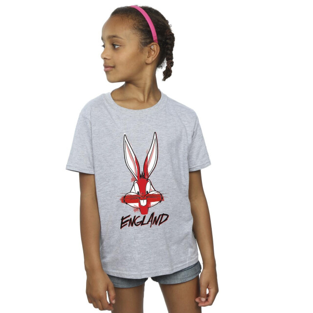 Li-cense Looney tunes meisjes bugs england gezicht katoenen t-shirt UTBI25463_sportsgrey large