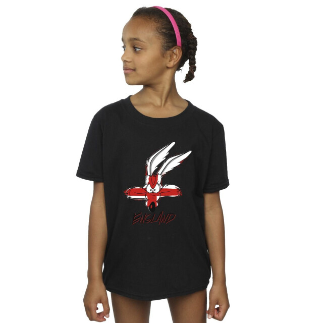 Li-cense Looney tunes meisjes coyote england gezicht katoenen t-shirt UTBI25488_black large