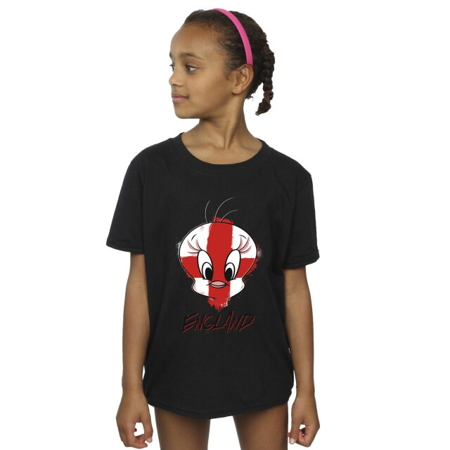 Li-cense Looney tunes meisjes tweety engeland gezicht katoenen t-shirt UTBI25568_black large