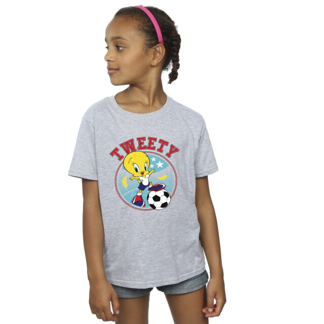 Li-cense Looney tunes meisjes tweety voetbal cirkel katoenen t-shirt UTBI25612_sportsgrey large