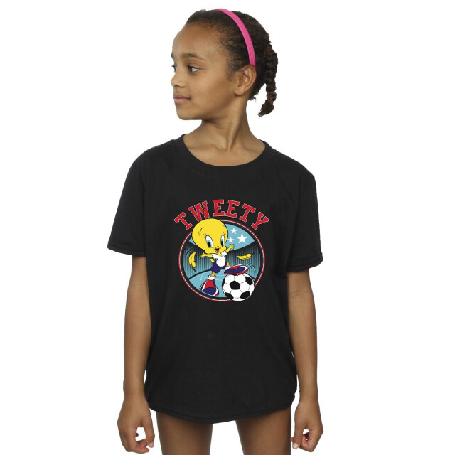 Li-cense Looney tunes meisjes tweety voetbal cirkel katoenen t-shirt UTBI25612_black large
