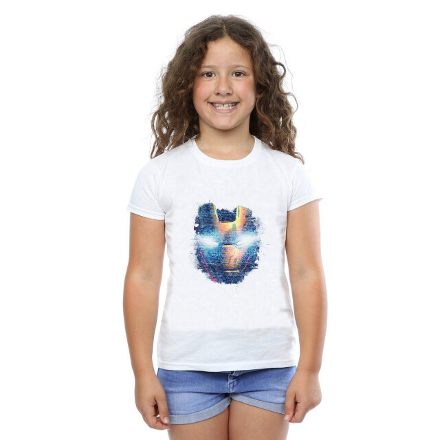 Li-cense Marvel meisjes avengers iron man distressed hoofd katoenen t-shirt UTBI2752_white large