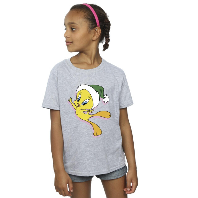 Li-cense Looney tunes meisjes tweety kerstmuts katoenen t-shirt UTBI25925_sportsgrey large