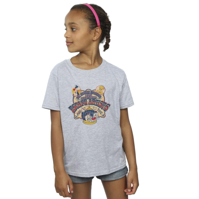 Li-cense Looney tunes katoenen t-shirt escape artists voor meisjes UTBI25402_sportsgrey large
