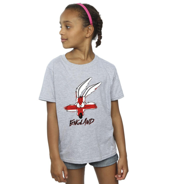 Li-cense Looney tunes meisjes coyote england gezicht katoenen t-shirt UTBI25488_sportsgrey large