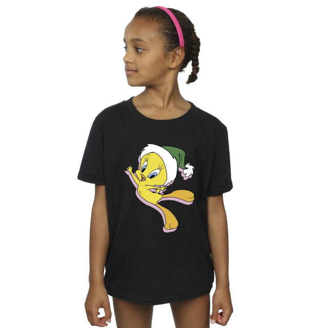 Li-cense Looney tunes meisjes tweety kerstmuts katoenen t-shirt UTBI25925_black large