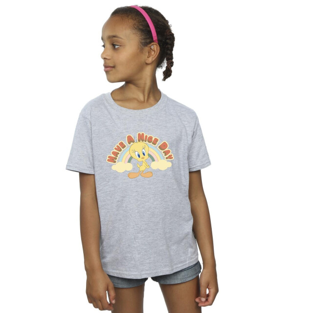 Li-cense Looney tunes meisjes have a nice day katoenen t-shirt UTBI25264_sportsgrey large