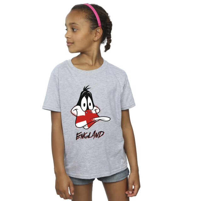 Li-cense Looney tunes meisjes daffy england gezicht katoenen t-shirt UTBI25507_sportsgrey large
