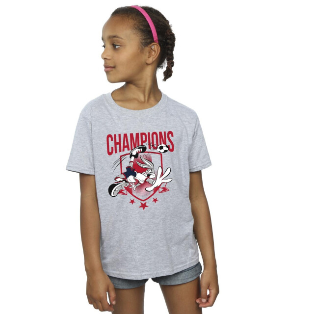 Li-cense Looney tunes meisjes bugs bunny kampioenen katoenen t-shirt UTBI25446_sportsgrey large