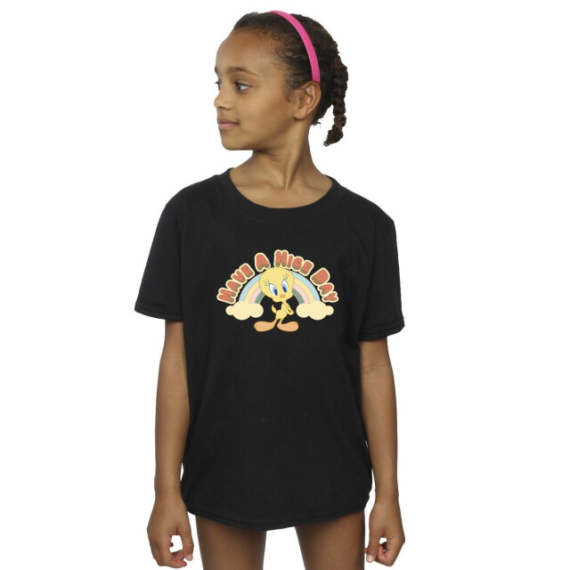 Li-cense Looney tunes meisjes have a nice day katoenen t-shirt UTBI25264_black large