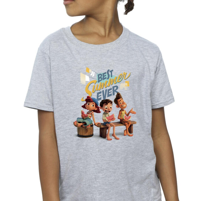 Li-cense Disney meisjes luca best summer ever katoenen t-shirt UTBI23668_sportsgrey large