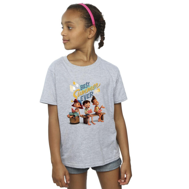 Li-cense Disney meisjes luca best summer ever katoenen t-shirt UTBI23668_sportsgrey large