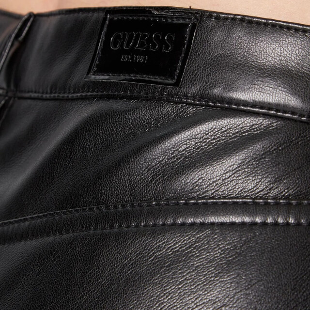 Guess Leerlook broek Guess Zwart Leerlook Broek large