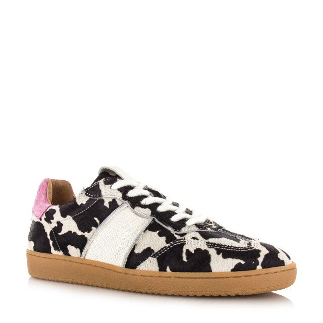 DWRS Label Dwrs poona cow hair on off white/pink lage sneakers dames B11456-37 3111 large