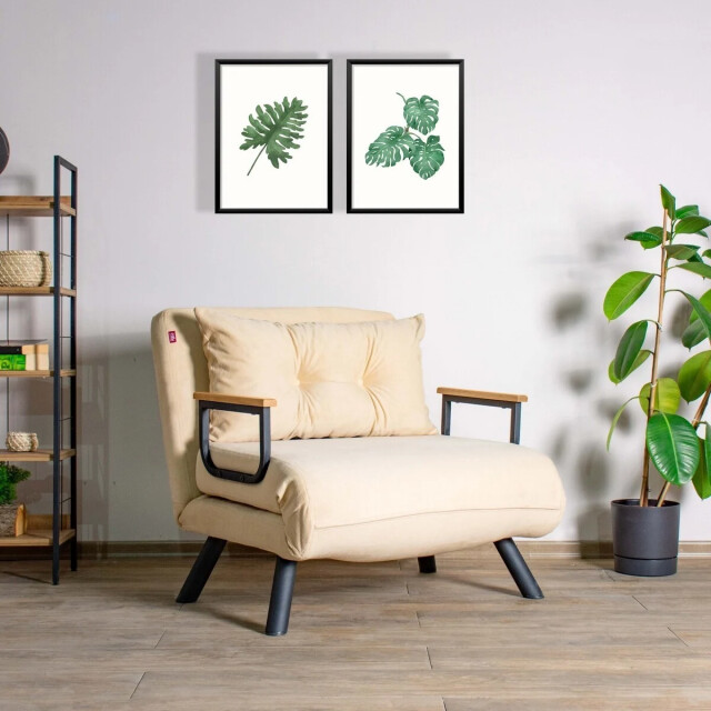 CaliCosy Slaapfauteuil in stof met metalen poten l67 cm sando 3178550 large