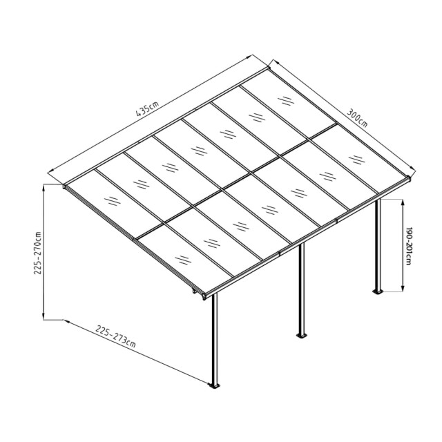 Westmann Aluminium terrasoverkapping bruce 300x435x270 cm - 3181610 large