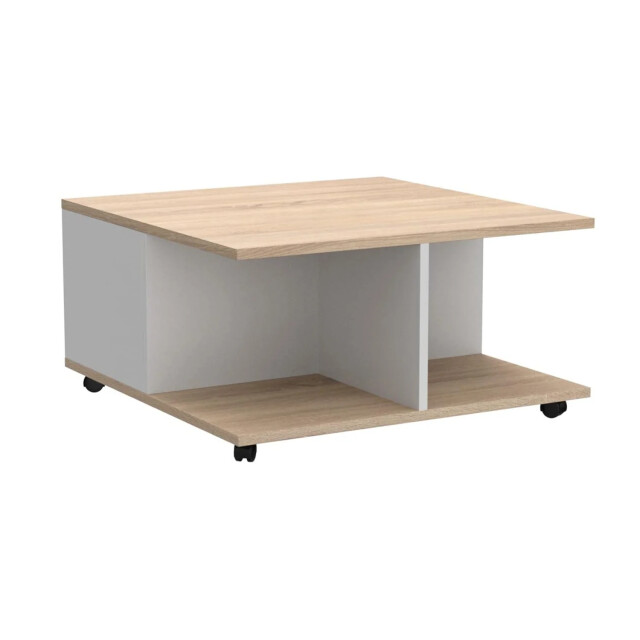 CaliCosy Salontafel op wielen 2 laden 2 vakken l70 cm twin 2936985 large