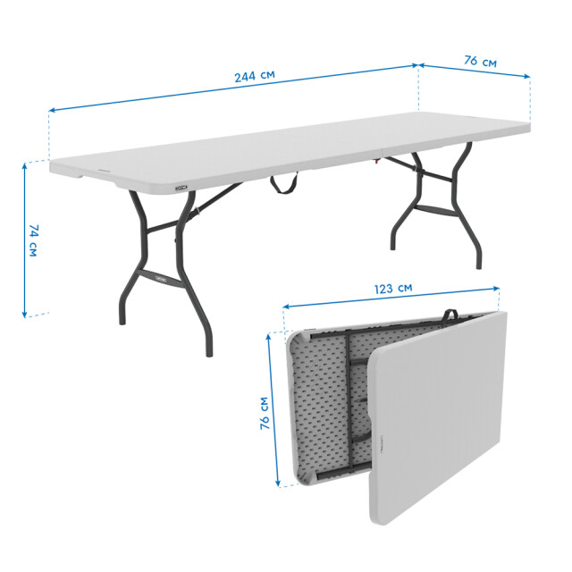 Lifetime Grote kunststof campingtafel opvouwbaar 76x244x74 cm 3181606 large