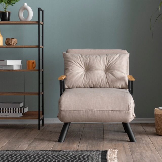 CaliCosy Slaapfauteuil in stof met metalen poten l67 cm sando 3178557 large