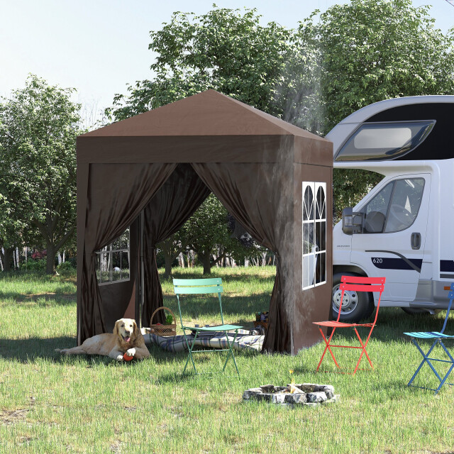 4goodz Outsunny partytent 2x2 m opvouwbaar met 4 zijwanden - 3181599 large