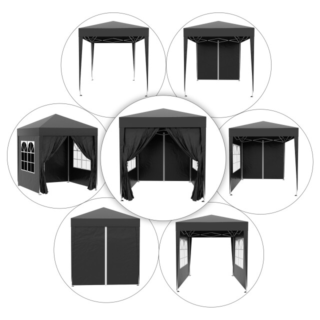 4goodz Outsunny partytent 2x2 m opvouwbaar met 4 zijwanden - 3181598 large