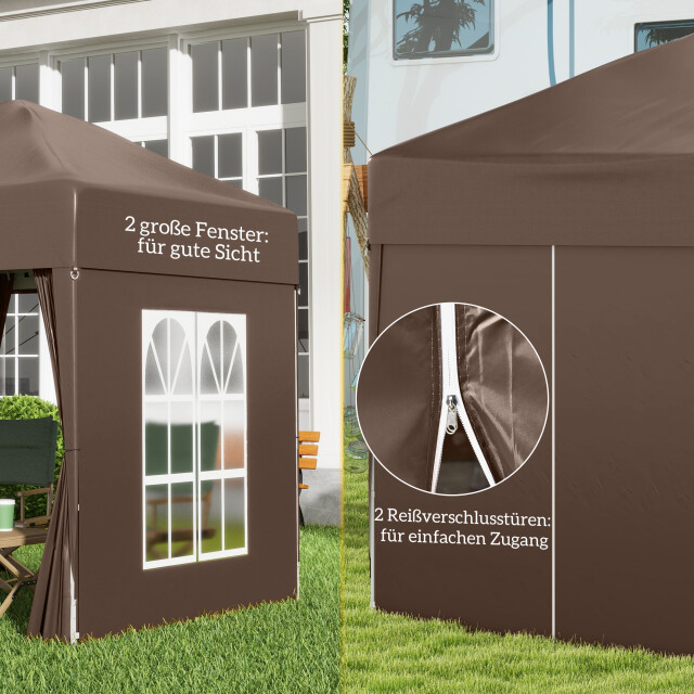 4goodz Outsunny partytent 2x2 m opvouwbaar met 4 zijwanden - 3181599 large