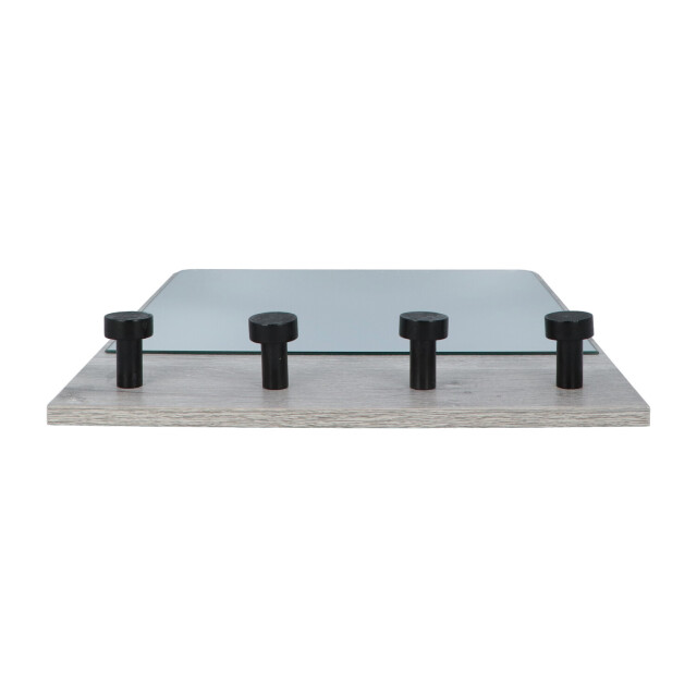 4goodz Kapstok met spiegel met 4 haken 37x6x50 cm kleur eiken 3178562 large
