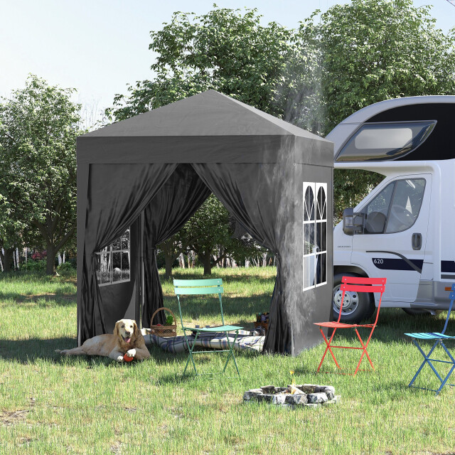 4goodz Outsunny partytent 2x2 m opvouwbaar met 4 zijwanden - 3181598 large