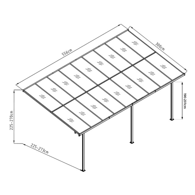 Westmann Aluminium terrasoverkapping bruce si06108w 300x556x270 cm - 3181611 large