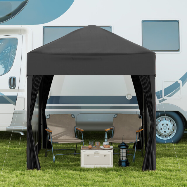 4goodz Outsunny partytent 2x2 m opvouwbaar met 4 zijwanden - 3181598 large