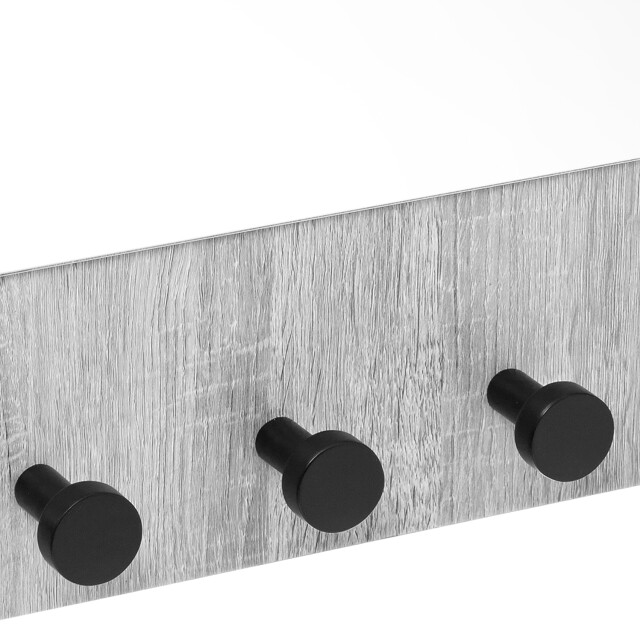 4goodz Kapstok met spiegel met 4 haken 37x6x50 cm kleur eiken 3178562 large