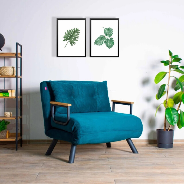 CaliCosy Slaapfauteuil in stof met metalen poten l67 cm sando 3178551 large