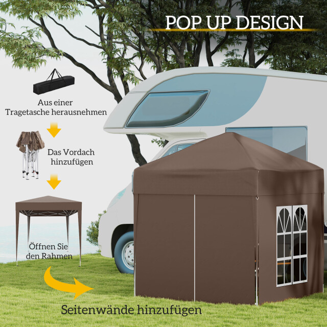 4goodz Outsunny partytent 2x2 m opvouwbaar met 4 zijwanden - 3181599 large