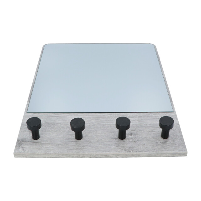 4goodz Kapstok met spiegel met 4 haken 37x6x50 cm kleur eiken 3178562 large