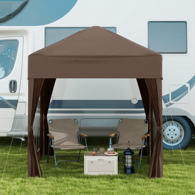 4goodz Outsunny partytent 2x2 m opvouwbaar met 4 zijwanden - 3181599 large