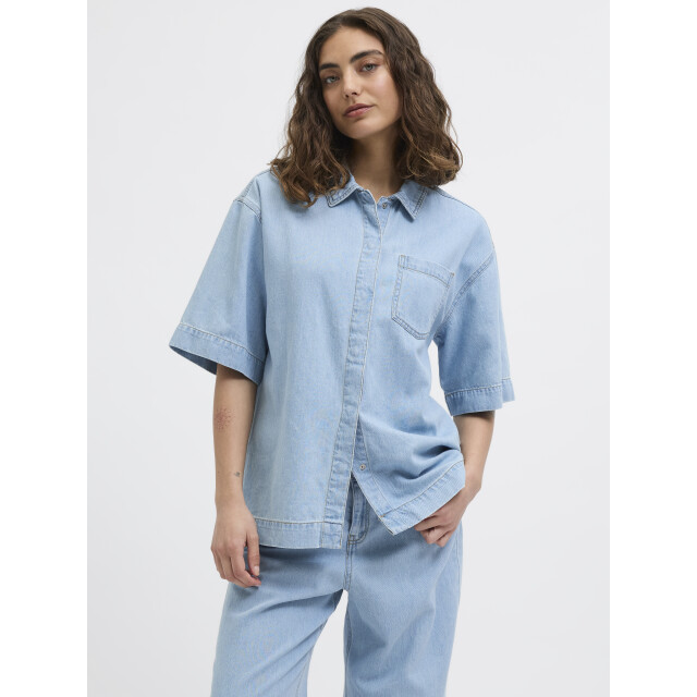 Jack & Jones Jxsura ss linen blend denim shirt d 12277041 large