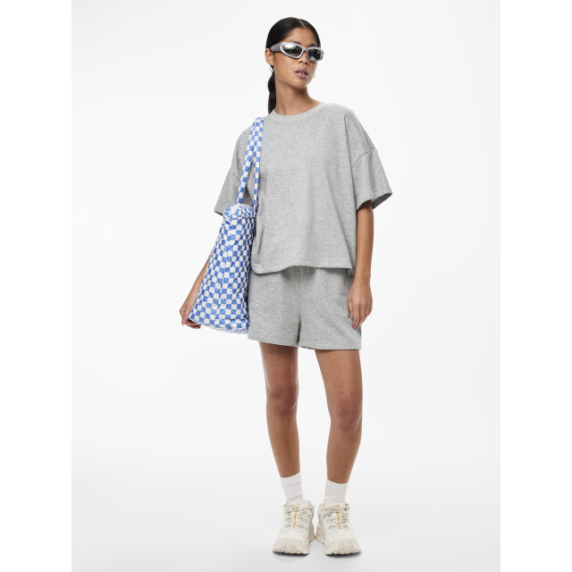 Pieces Dames t-shirt pcchilli sweatshirt ronde hals effen 17118870-Grijs large