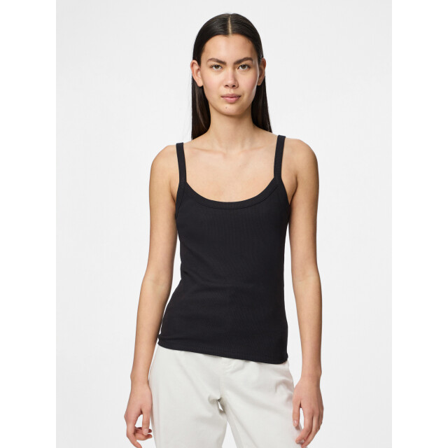 Pieces Dames hemd pcmay top met bandjes effen 17154482-Zwart large