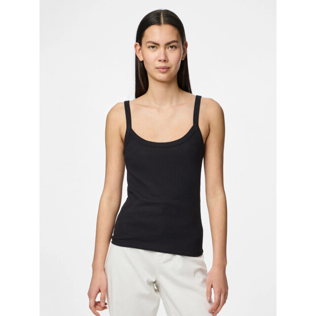 Pieces Dames hemd pcmay top met bandjes effen 17154482-Zwart large