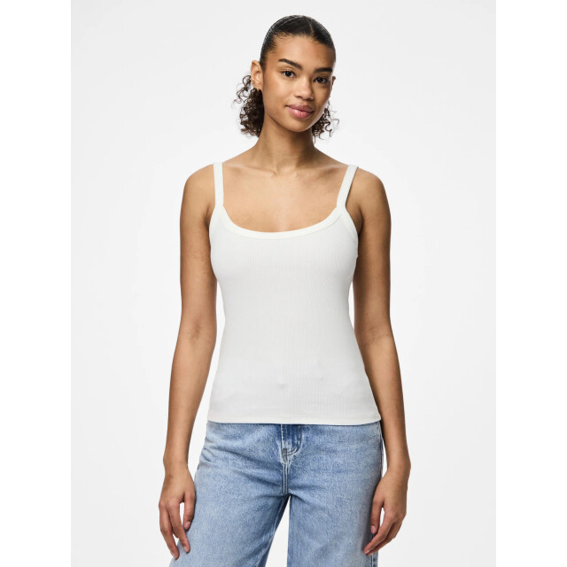 Pieces Dames hemd pcmay top met bandjes effen 17154482-Wit large